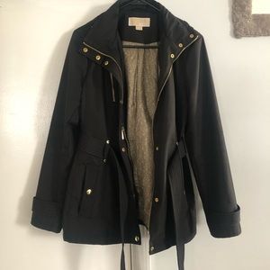 Michael Kors Belted Soft Shell Hooded Jacket